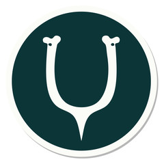 tattoo style sticker of a wish bone