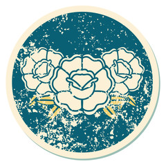 distressed sticker tattoo style icon of a bouquet of flowers