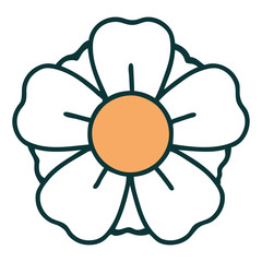 tattoo style icon of a flower