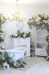Interior of luxury vintage bathroom