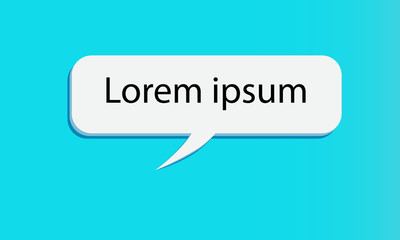 Speech bubble on a blue background.Vector illustration