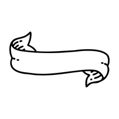 black line tattoo of a banner