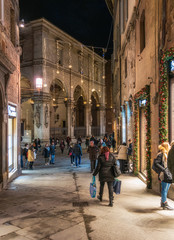 Picturesque view in Siena during Christmas time. Tuscany, Italy