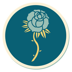 tattoo style sticker of a rose