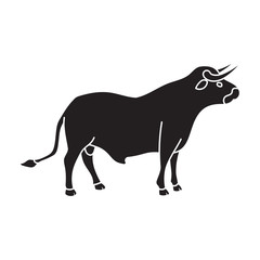 Bull vector icon.Black vector icon isolated on white background bull.