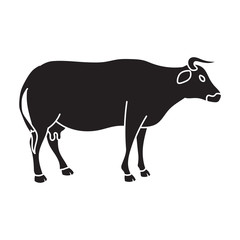 Cow of animal vector icon.Black vector icon isolated on white background cow of animal.