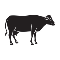 Obraz premium Cow of animal vector icon.Black vector icon isolated on white background cow of animal.