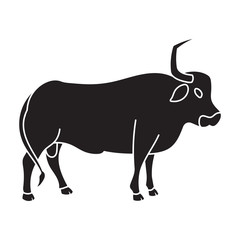 Bull vector icon.Black vector icon isolated on white background bull.