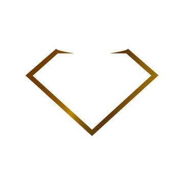 Gold color gems luxury diamond shape logo