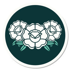 tattoo style sticker of a bouquet of flowers