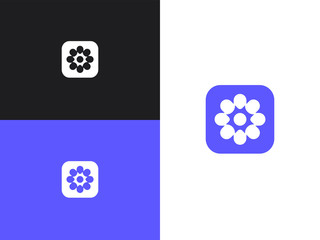 Flower icon template, vector illustration logo, button