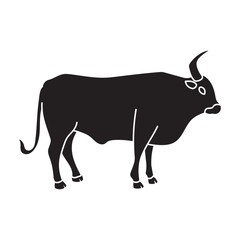 Bull vector icon.Black vector icon isolated on white background bull.