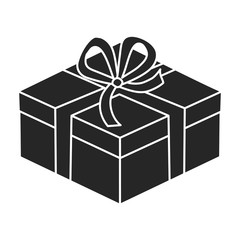 Gift box vector icon.Black vector icon isolated on white background gift box.