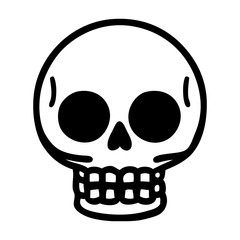black line tattoo of a skull