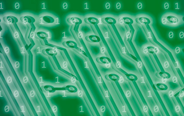Abstract microprocessor background with circuits over binary code