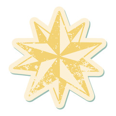 distressed sticker tattoo style icon of a star