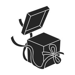 Gift box vector icon.Black vector icon isolated on white background gift box.
