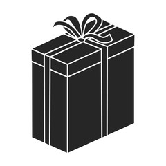 Gift box vector icon.Black vector icon isolated on white background gift box.
