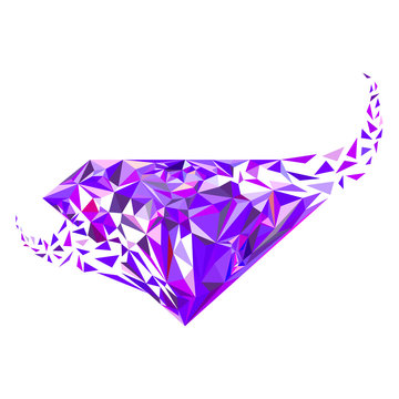 Violet, purple gems diamond shape logo