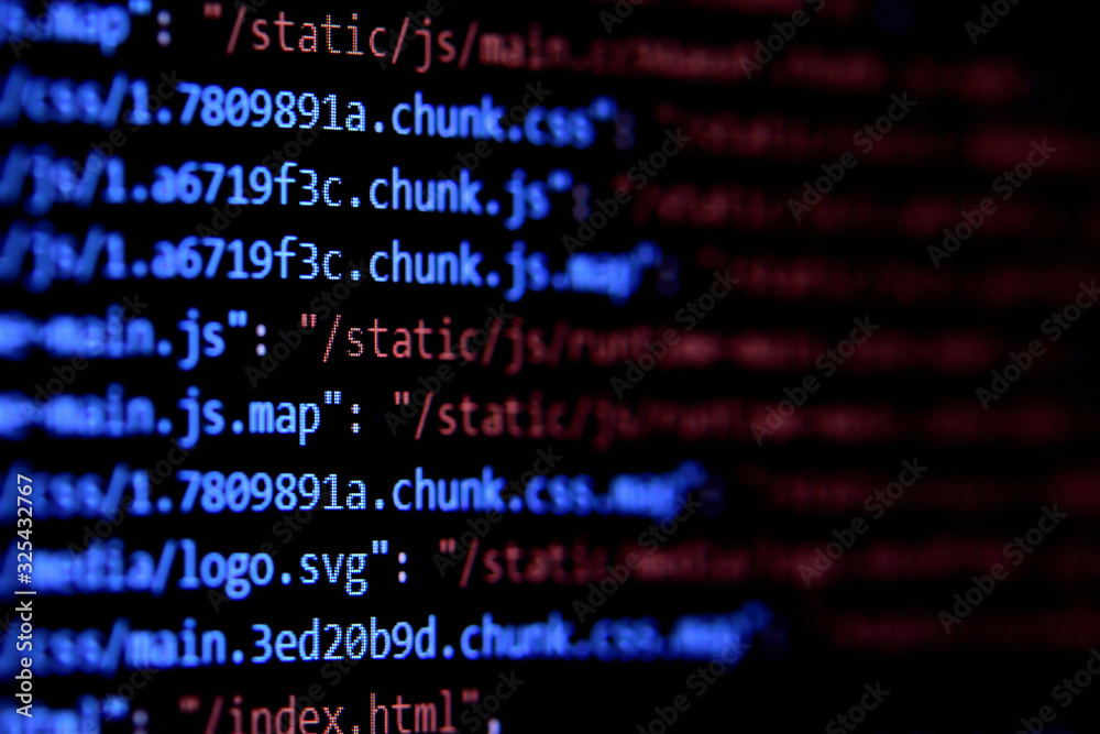 Poster close-up of package.json - javascript, webpack configure file.