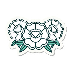 tattoo style sticker of a bouquet of flowers