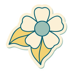 tattoo style sticker of a flower