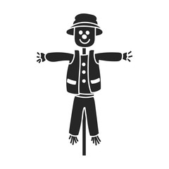 Scarecrow vector icon.Black vector icon isolated on white background scarecrow.