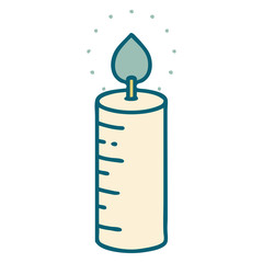 tattoo style icon of a candle