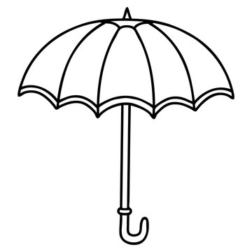black line tattoo of an umbrella