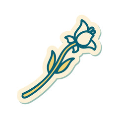 tattoo style sticker of a lily