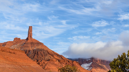 Castleton Tower, iconic rock formation in Castle Valley near Moab