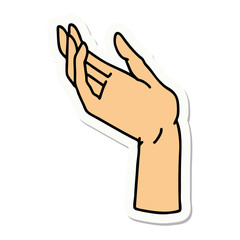 tattoo style sticker of a hand