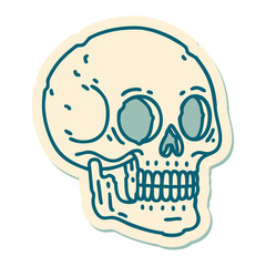 tattoo style sticker of a skull