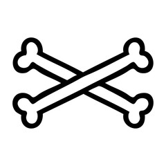 black line tattoo of cross bones