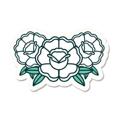 tattoo style sticker of a bouquet of flowers
