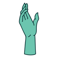 tattoo style icon of a hand