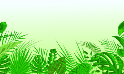 Exotic wallpaper, tropical vector palm leaves, tropical illustration,exotic plants,paradise nature