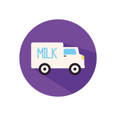 Isolated milk truck flat style icon vector design