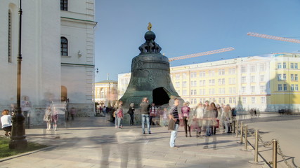 Obraz premium View of the Tsar-bell King Bell in Moscow Kremlin, a popular touristic landmark timelapse . Russia