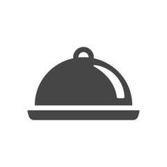 Fototapeta na wymiar Food tray cover symbol. Menu title logo. Vector icon graphic art isolated on white background.