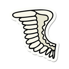 tattoo style sticker of a wing