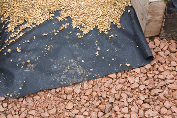 Hard landscaping materials, laying gravel path, UK
