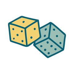 tattoo style icon of lucky dice