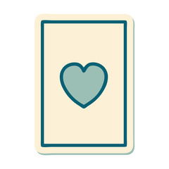 tattoo style sticker of the ace of hearts