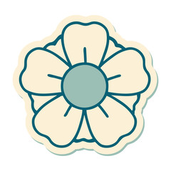 tattoo style sticker of a flower