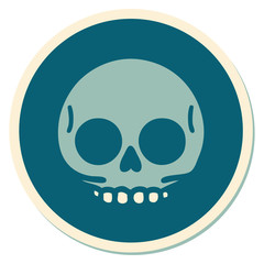 tattoo style sticker of a skull