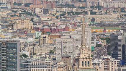 Obraz premium Panoramic view of the building from the roof of Moscow International Business Center timelapse, Russia