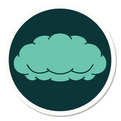 tattoo style sticker of a cloud a grey cloud