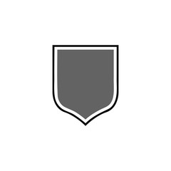 Shield icon isolated. Black shield icon. Shield in flat style