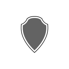Shield icon isolated. Black shield icon. Shield in flat style